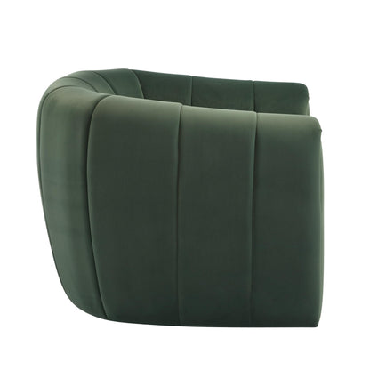 Christopher Knight Home Monroe Velvet Swivel Club Chair,Armchair with 360-Degree Rotation,Upholstered Barrel Swivel Sofa Chair for Living Room/Bedroom,Tufted Back,Thick Cushion, Iron Base, Olive Green
