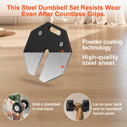 Adjustable Dumbbell Sets 110LB Pairs Durable Steel Build, Free Weights Dumbbells Set with Anti-slip Handle, 5 LBS Increment, For Full Body Home Gym Workout 110LBSx2
