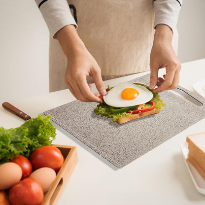 2PCS Wheat Straw Fiber Cutting Board Set for Kitchen, Eco-friendly, Non-slip, Dishwasher Safe (S+M)