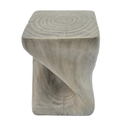 Merax Twist Shape MGO Accent Side Table Set, Unique Modern End Table with Wide Pedestal & Tabletop, Small Drink Tables for Living Room, Bedroom Night Stand Bedside Table, No Assembly Required, Grey
