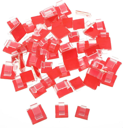 Maitys 60 Pieces Christmas Cable Clips, Heavy Duty Hooks for Outdoor Light Clips with Adhesive Strips