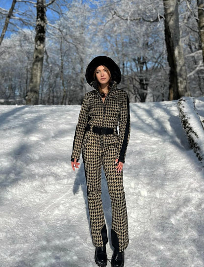 GSOU SNOW Women Ski Suit One Piece Snowsuit Snowboard Slim Insulated Jumpsuit Waterproof Windproof for Outdoor Sports