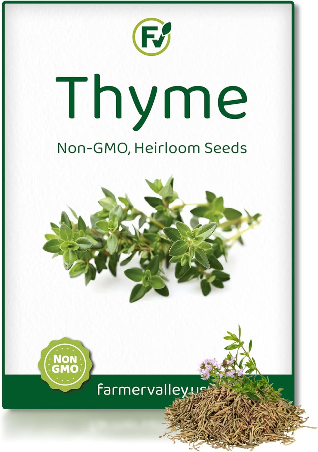 Pack 200+ Thyme Seeds for Planting Home Garden Herbs - Non-GMO, Heirloom, Untreated, and USA Grown Variety - Individual