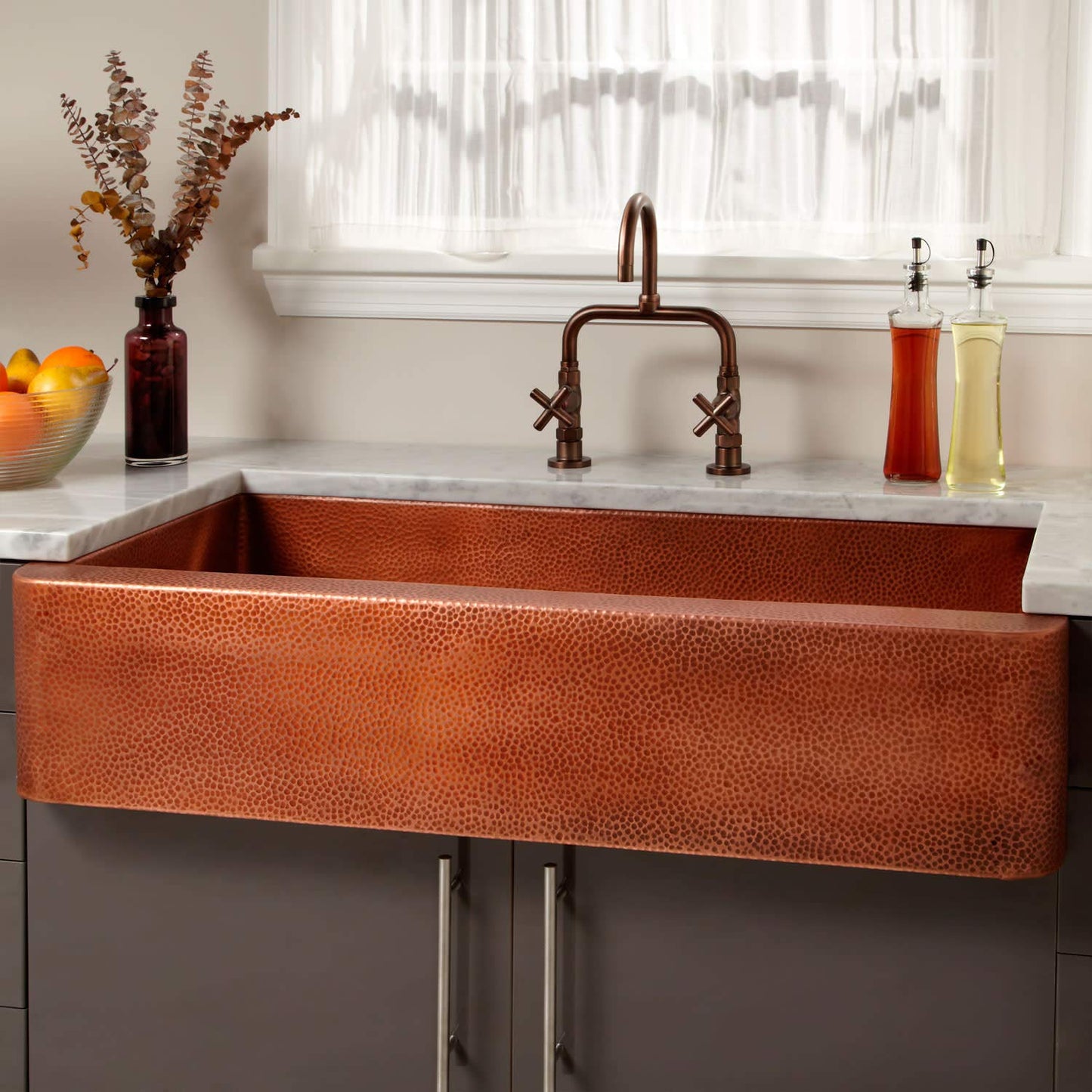 Signature Hardware 375974 Fiona 42" Farmhouse Single Basin Copper Kitchen Sink