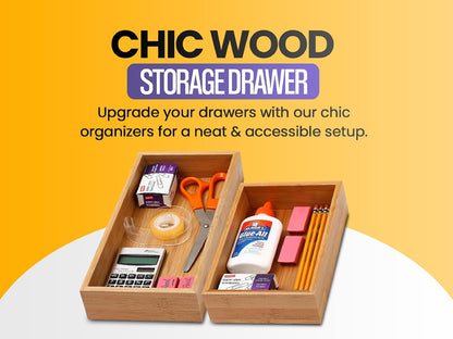 YBM Home 319-2 Drawer Organizer Storage Box, Natural 10x14x2