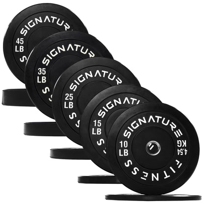 Fitvids Olympic Bumper Plates Set, 2" Weight Plates for Strength Training & Weightlifting, Set: 260 lbs (2x 10/15/25/35/45 Pairs)