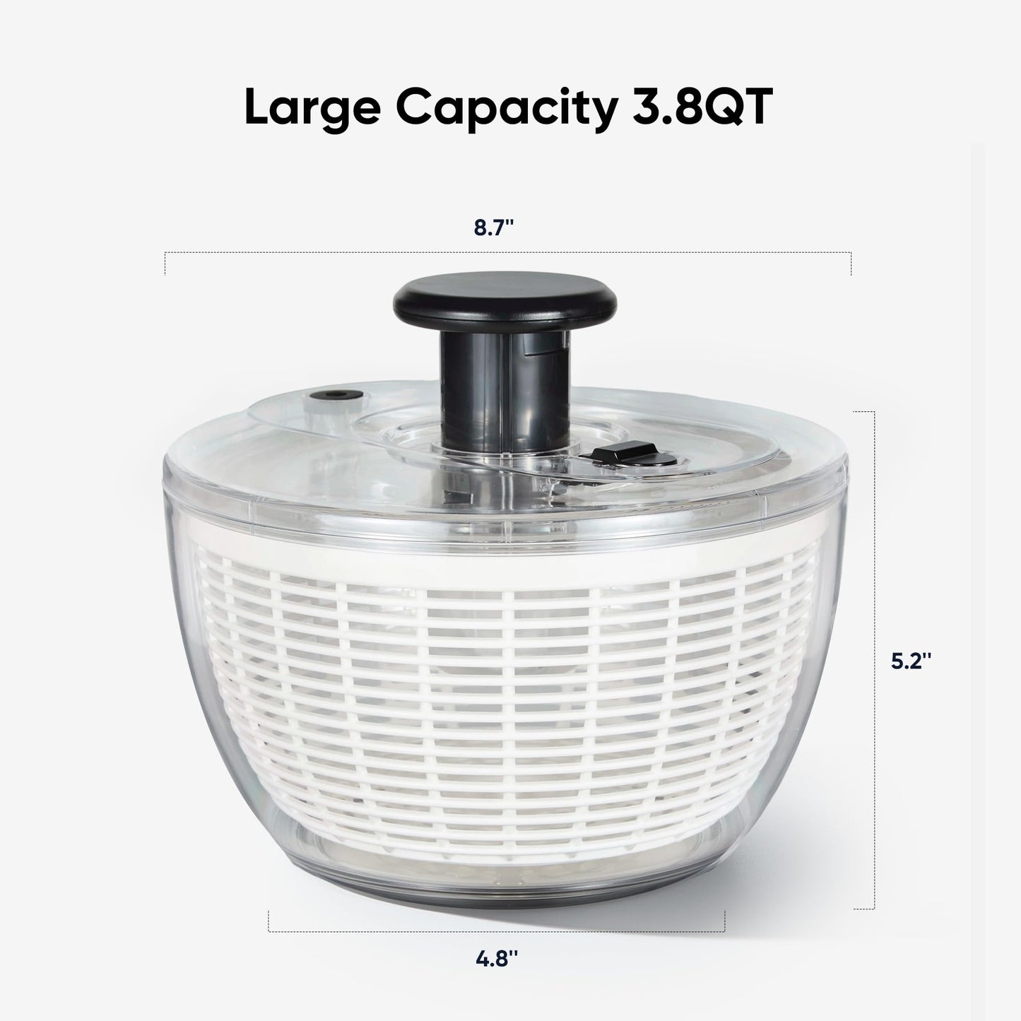 CAROTE 3.8 Qt Salad Spinner Small Lettuce Spinner Plastic Vegetable Fruit Washer, Vegetable Cleaner Salad Cleaner Lettuce Washer, Non-Slip Base, BPA-Free