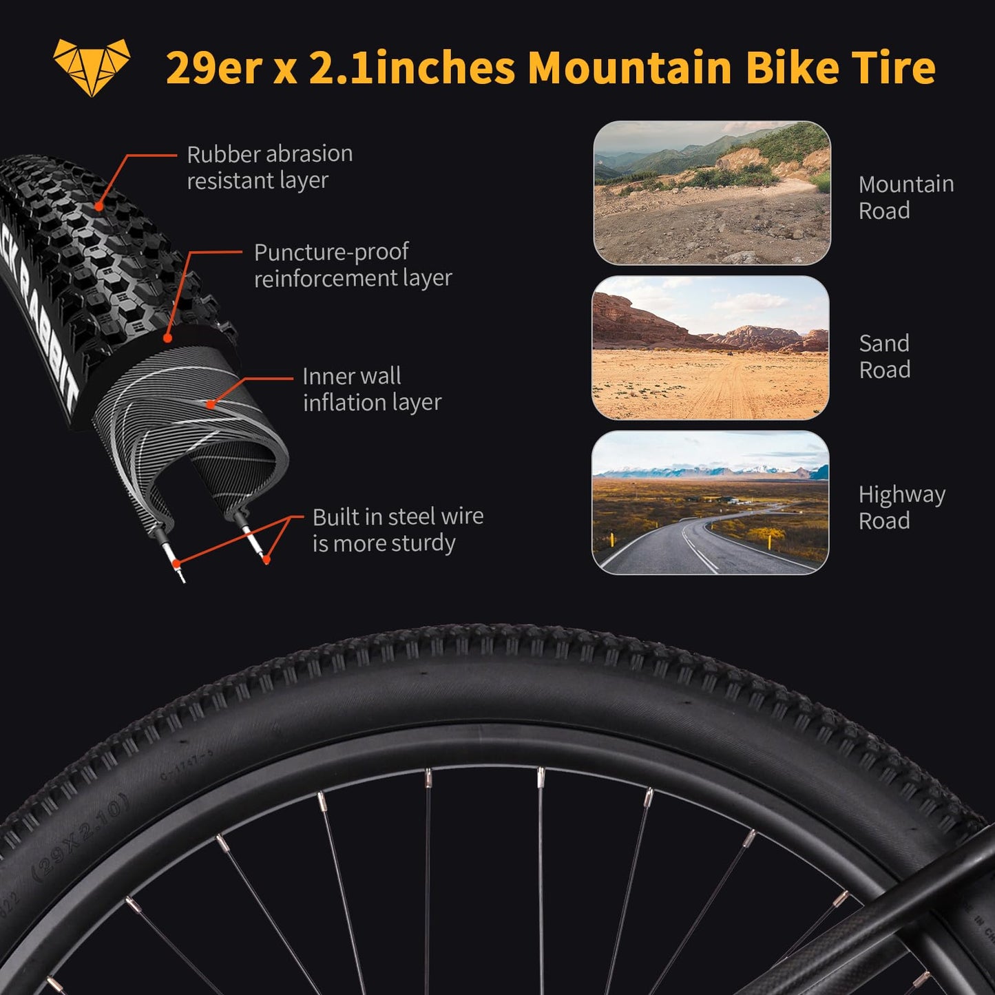 TRIFOX Carbon Fiber Mountain Bike with Shimano M6100 Deore Groupset 12-Speed,Carbon Fiber Frame,Hydraulic Fork 130mm Travel,29er Mountain Bike for Adult 17/19 inch (Obsidian Yellow, 29er * 17 inch)
