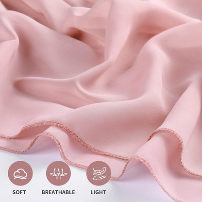 Dusty Rose Chiffon Table Runner - 27x120 Inches Long Elegant Sheer Fabric for Bridal Party Decorations