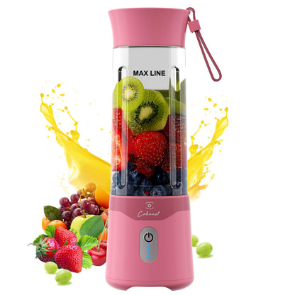 COKUNST 18oz Portable Blender, USB Rechargeable Personal Size Blenders, Smoothie Blender with 6 Blades for Protein & Shakes, Mini juicer with Extra Handle Lid for Travel Sports Outgoing
