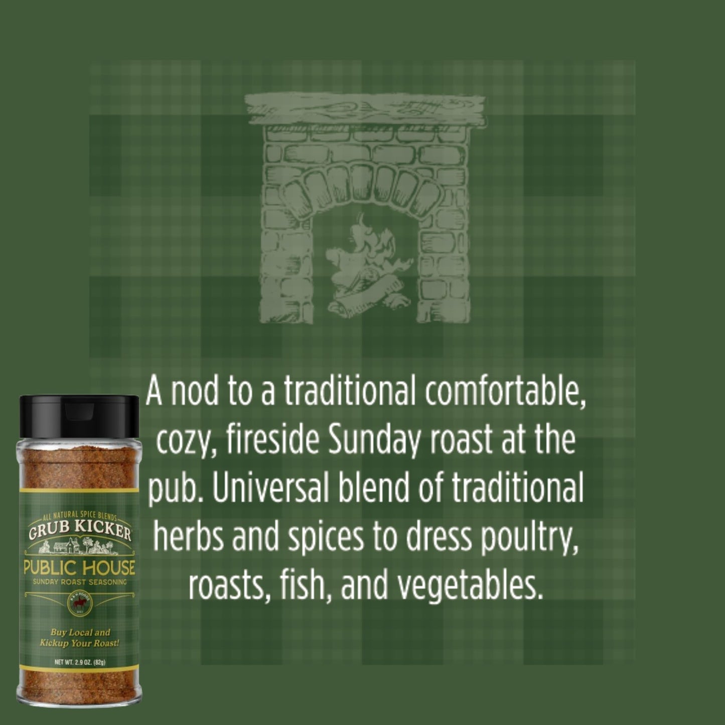 Grub Kicker Public House Sunday Roast Seasoning - 2.9 oz Bottle - Prime Rib, Pot Roast, and Beef Tenderloin Spice Rub - Perfect for Slow Cooker Meals and Savory Dishes - 3 Pack