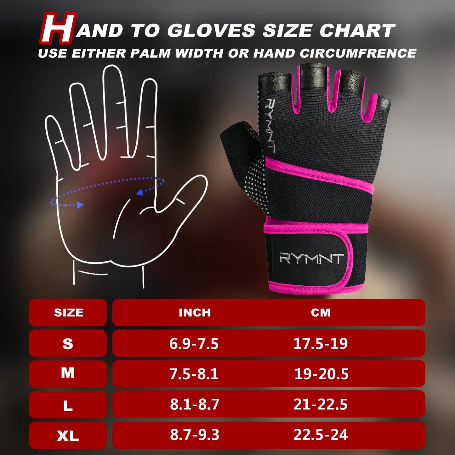 Workout Gloves with Wrist Wrap Support, Weight Lifting Gloves with Full Palm Protection & Extra Grip for Men Women Gym Exercise, Fitness, Weightlifting, Pull ups