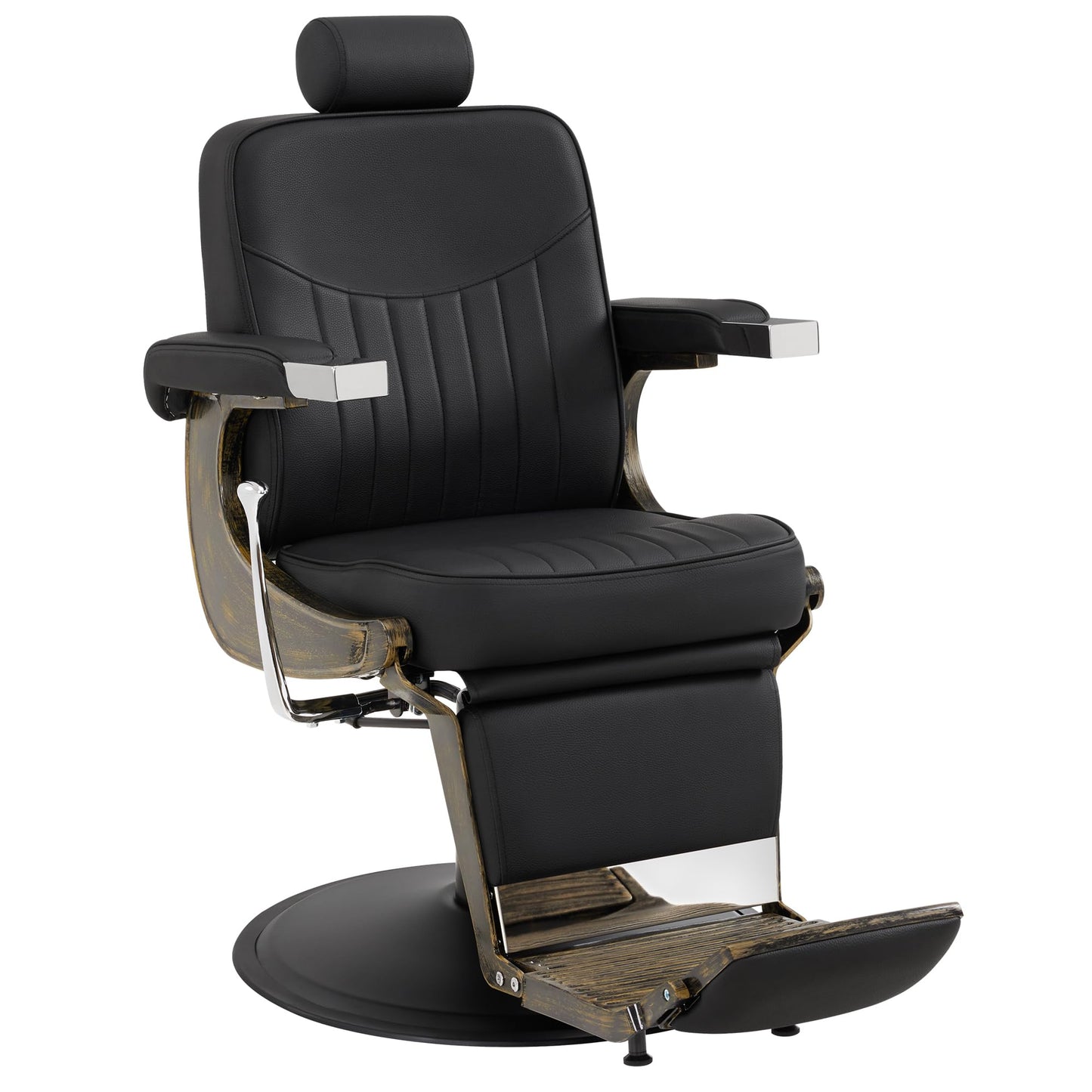 BarberPub Vintage Barber Chair Heavy Duty Metal Frame All Purpose Hydraulic Recline Beauty Salon Spa Equipment 2905