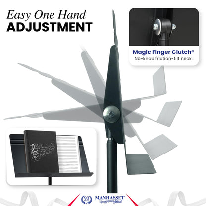 Manhasset Music Stand For Sheet Music - Bulk Pack of 6 Stands - 48 Symphony Model - Long Lasting, Durable Manhasset Stand - Adjustable Height - 20" by 12" - Made in the USA