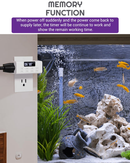 Indoor Countdown Timer Outlet, NEARPOW Auto Shut Off Timers with Large Screen,Customize Countdown,Repeat and Memory Function, Plug In Timers for Electrical Outlet for Charger Lights, 3-Prong 15A/1875W