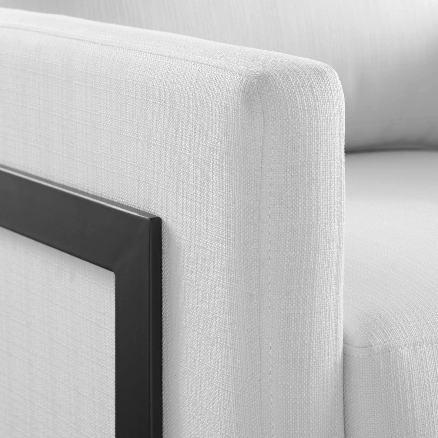 Posse Upholstered Fabric Accent Chair in Black White