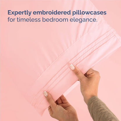 Skiennix Full Size 4-Piece Sheet Set - Comfy, Breathable & Cooling Hotel Luxury Bedding - Ultra-Soft, Deep Pockets - Baby Pink