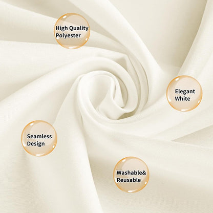 MTREO 12 Pack Cream Tablecloth 60 x 102 Inch Table Cloth for 6 Foot Rectangle Tables Ivory Tablecloth Washable Polyester Fabric Cream Table Cloth Rectangle for Wedding Party Banquet Dining