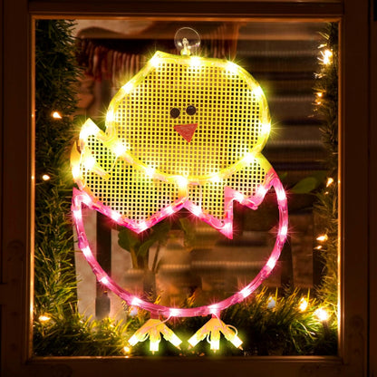 17" LAMPHOME Lighted Hatching Baby Chick in Egg Easter Window Silhouette