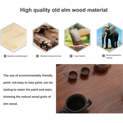 MHJKHG Wooden Coffee Table Living Room Coffee Table Low Floor Table Low Dining Table Children's Game Table Elm Wood Material，Brown 50x40x25cm