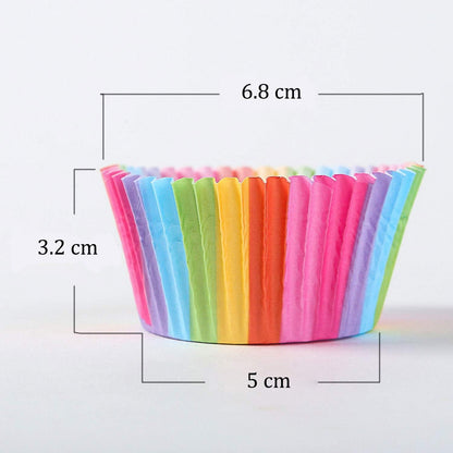 Regine Switzerland Cupcake Cases - Rainbow Baking Cups for Weddings & Birthdays | 100 Pcs