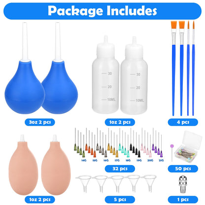 98 PCS Pottery Tools Supplies Precision Tip Applicator, Clay Slip Trailing Bottles with Needles Glaze Brushes, Ceramic Tool Set with Squeeze Graduated Bottle for Glaze