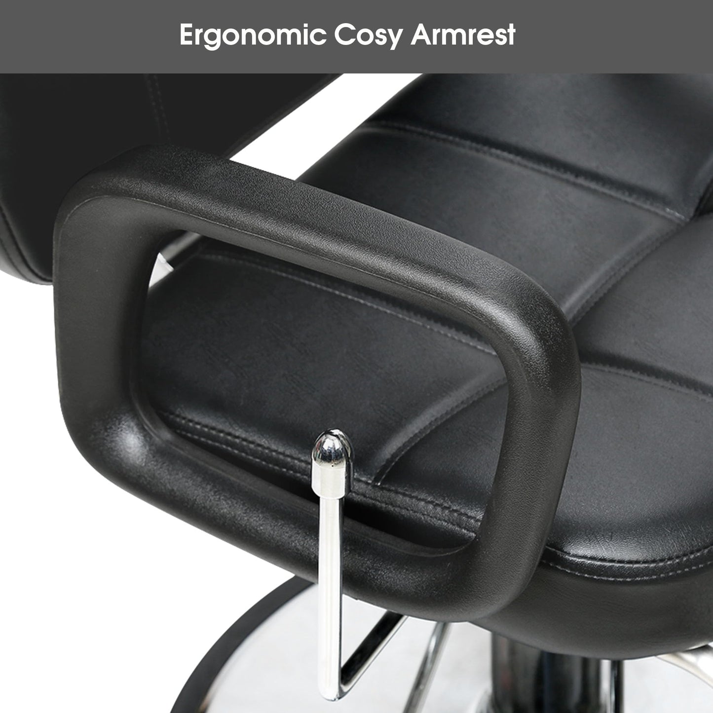 BarberPub Reclining Hydraulic Barber Chair, Salon Beauty Spa Shampoo Equipment, PVC Leather, Adult 2059 (Black)