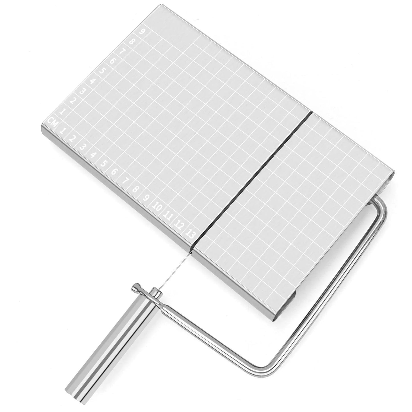 Stainless Professional Cheese Slicer with 5 Replacement Wire,Cutter and Measurement Grid Board, For Block Cheese,Cheese, Effortless Slicing