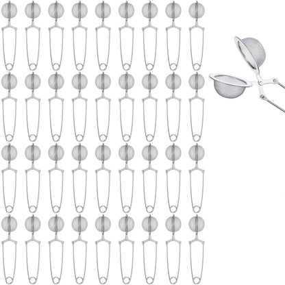 Ckhoid 36PCS Tea Infuser Filter with Handle, Snap Ball Tea Strainer, Stainless Steel Fine Mesh Strainer Tea Steeper, Reusable Tea Ball Filter for Loose Leaf Tea Seasonings Spices