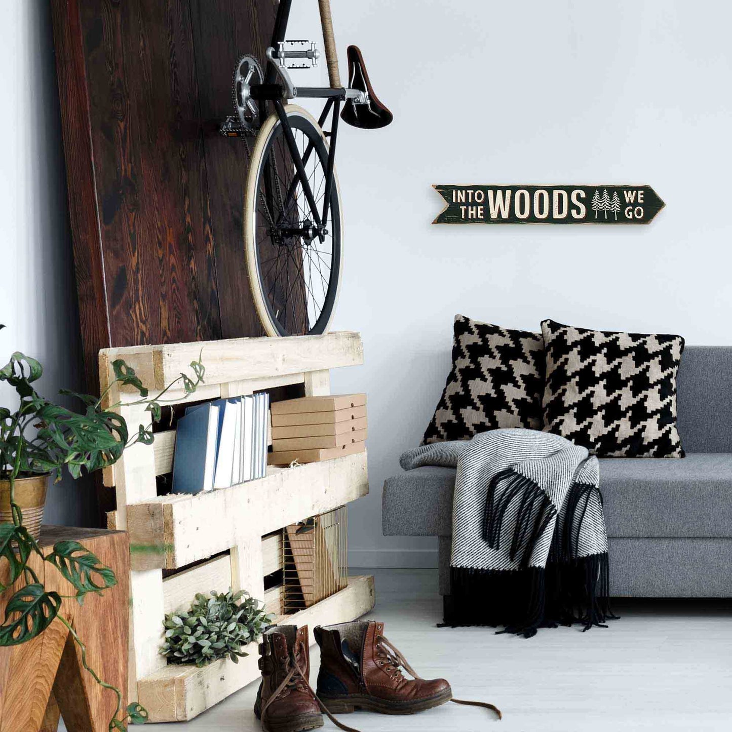 Into the Woods Arrow Wood Wall Decor - Rustic Outdoorsy Wall Art for Cabin, Lodge, or Man Cave