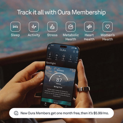 Oura Ring 4 - Brushed Silver - Size 9 - Smart Ring - Unique Sizing, Not Standard US Ring Sizes - Size First - Sleep Tracking Wearable - Heart Rate - Fitness Tracker - Up to 8 Days of Battery Life