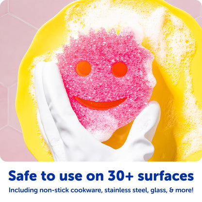 Scrub Mommy Kitchen Sponges (6) + Daddy Caddy Sponge Holder - Scratch-Free Cleaning Sponges for Dishes & Dish Scrub for Multipurpose Cleaning - BPA Free Polymer Foam - Stain & Odor Resistant (7 Count)