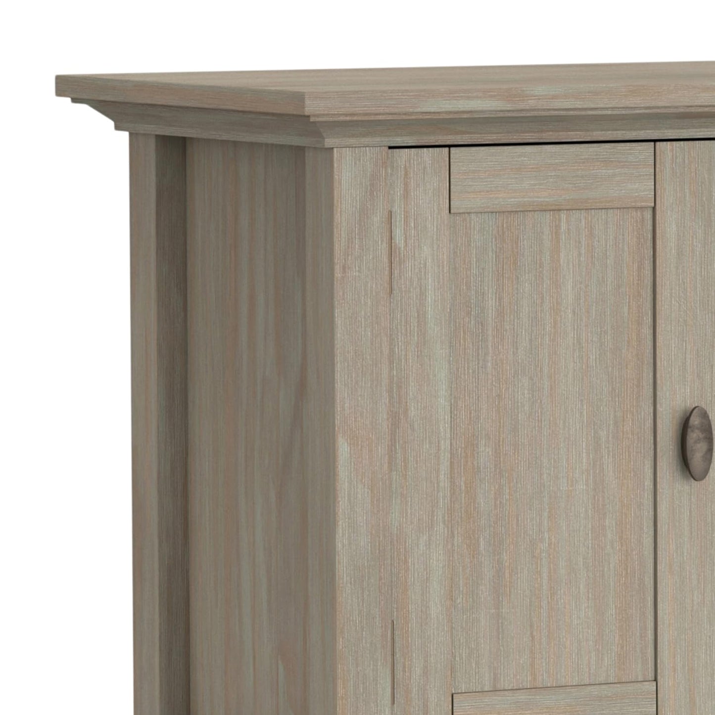 SIMPLIHOME Redmond TV Stand - 72 inch Wide Solid Wood Media Console in Distressed Grey, Transitional Entertainment Center for Living Room for TVs up to 80 Inches with Drawers and Cable Management