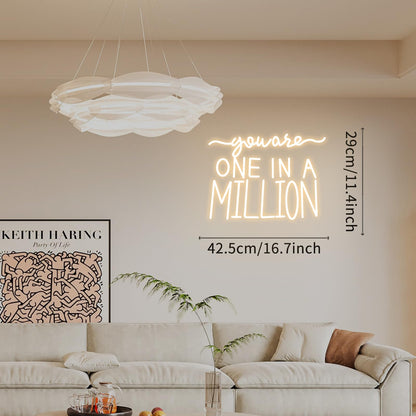 Neonawall Neon Sign for Wall Decor Light Up Letters Led Sign Birthday Party Gifts Led Decorative Night Signs Room Decor Supplies Birthday Party Signs for Home Bedroom Dorm (You Are One in A Million)