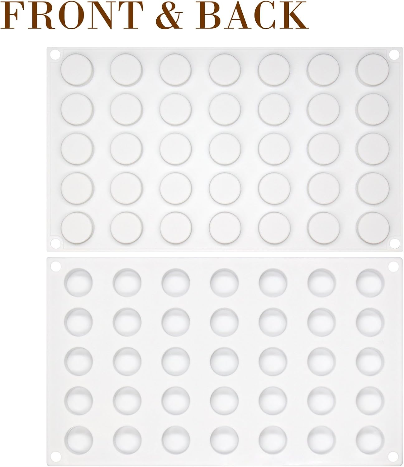 FUNSHOWCASE Mini Round Disc Silicone Mold Tray - 0.9x0.9x0.4 inch, 35 Cavities