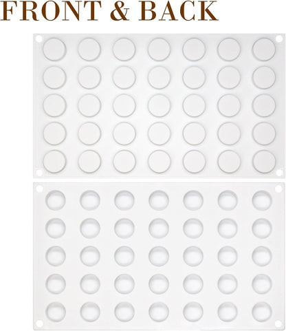 FUNSHOWCASE Mini Round Disc Silicone Mold Tray - 0.9x0.9x0.4 inch, 35 Cavities