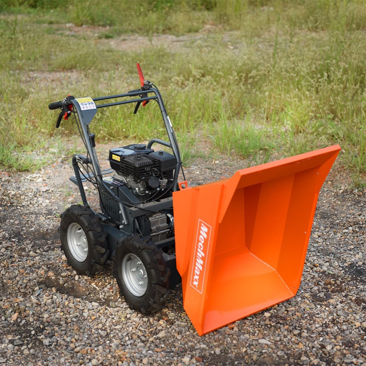 MechMaxx 660Lb Capacity 212cc 7HP Gas Powered Wheelbarrow Dumper Dump Cart,3F+1R Gearbox, T30