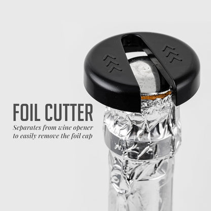 OVENTE Electric Wine Opener with Foil Cutter, Automatic Bottle Corkscrew Remover, Battery Operated, Silver WO1381S