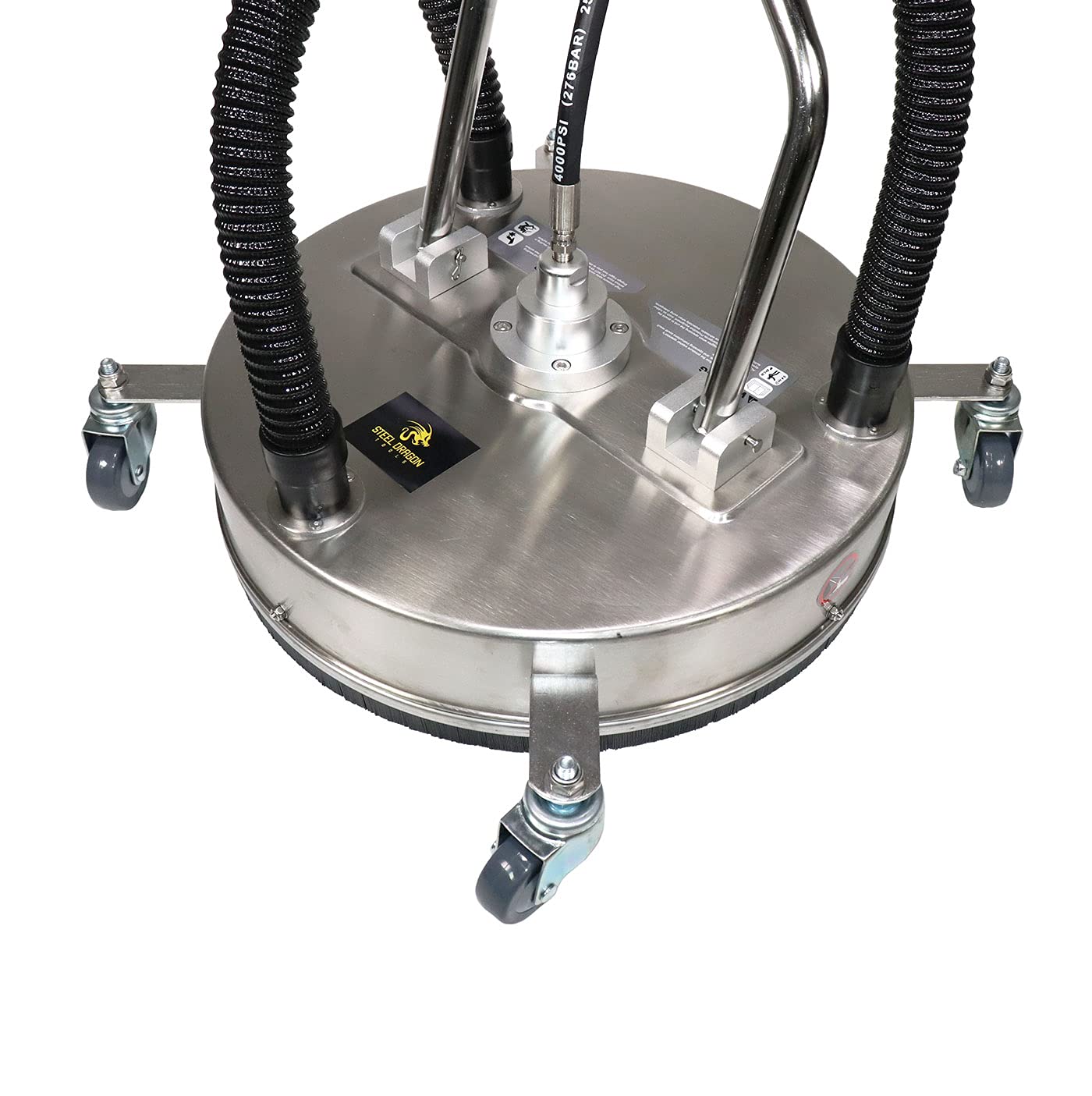 Erie Tools 21" Stainless Steel Surface Cleaner with Vacuum Port, Wheels, and Wand Pressure Washer Attachment 4000 PSI, 12 GPM