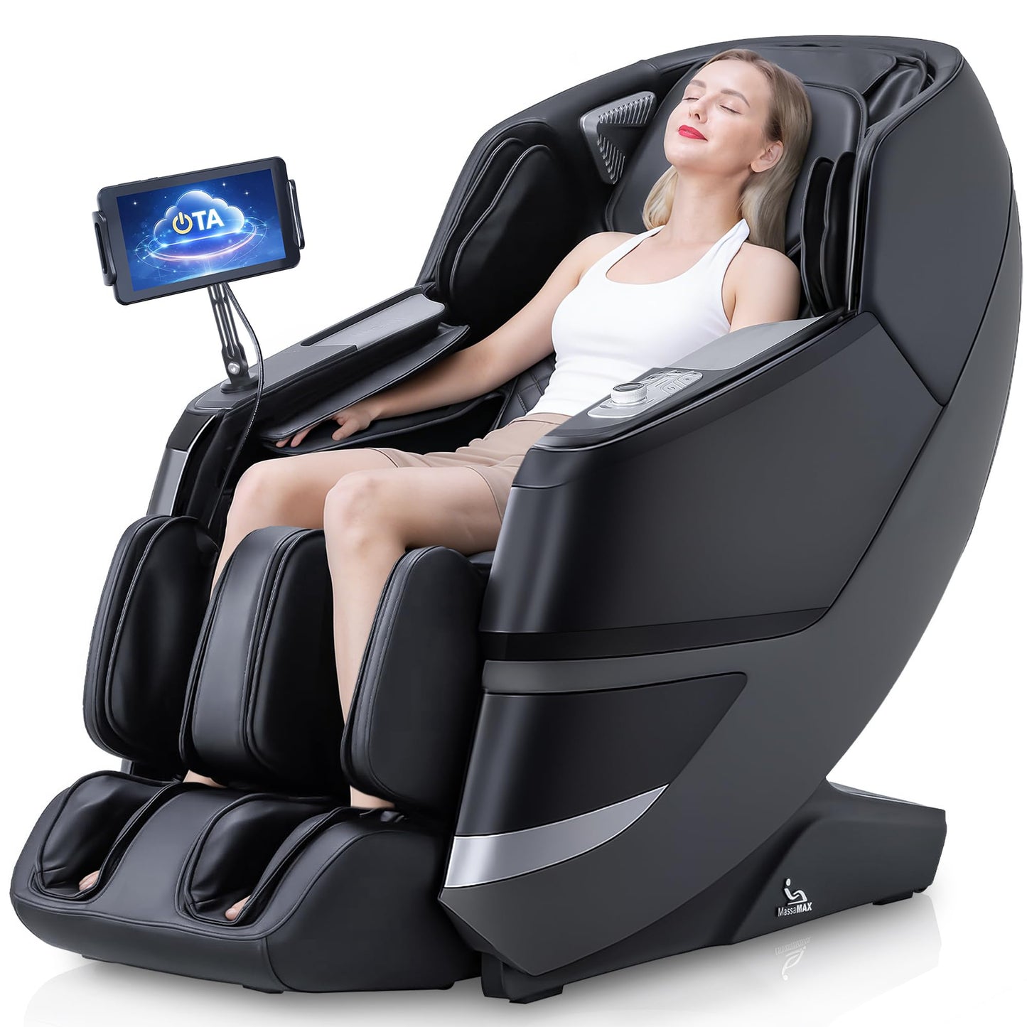 MassaMAX 2026 4D Massage Chair, Full Body Recliner with OTA Cloud Tech, Deep Yoga Stretch, 27 Auto Modes, 55" SL Track, APP & AI Voice Control, Auto Footrest, Zero Gravity, and Heating for Relaxation