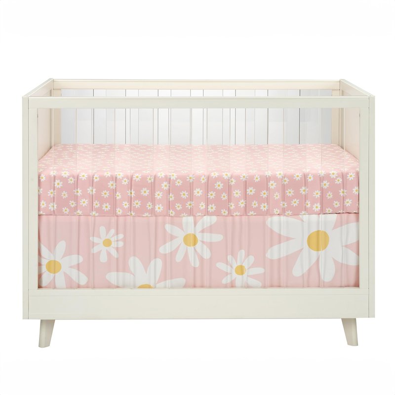 Lambs & Ivy Daisy Dreams Breathable 100% Cotton Baby Fitted Crib/Toddler Sheet