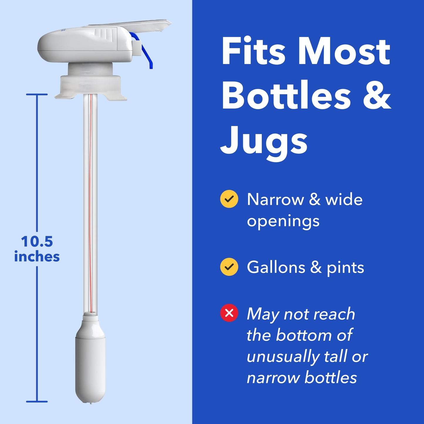 Magic Tap Automatic Drink Dispenser for Fridge, White (1 Pack), No Spill Milk Dispenser for Fridge, Automatic Milk Dispenser Pump for Gallon Jugs, Water & Juice, Fits Most Bottles, Batteries Required