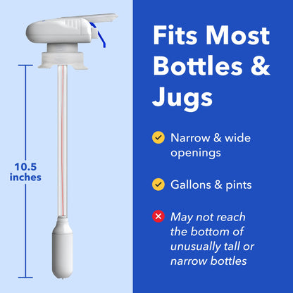 Magic Tap Automatic Drink Dispenser for Fridge, White (1 Pack), No Spill Milk Dispenser for Fridge, Automatic Milk Dispenser Pump for Gallon Jugs, Water & Juice, Fits Most Bottles, Batteries Required
