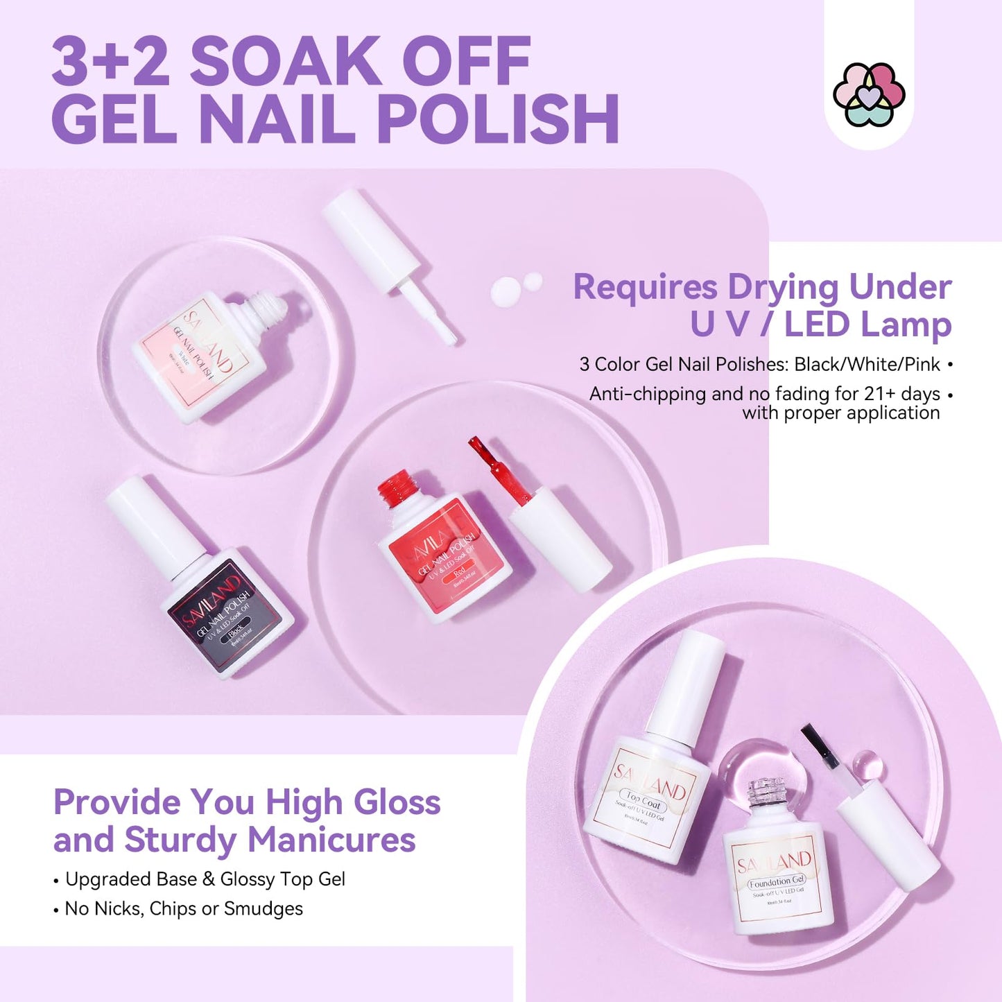 SAVILAND Essentials Acrylic Nail Kit Starter: Acrylic Nail Kit for Beginners with Everything White Pink Clear Acrylic Powder and Liquid Set #8/10/14 Nail Brush Forms Manicure Tools Home Nail Salon DIY