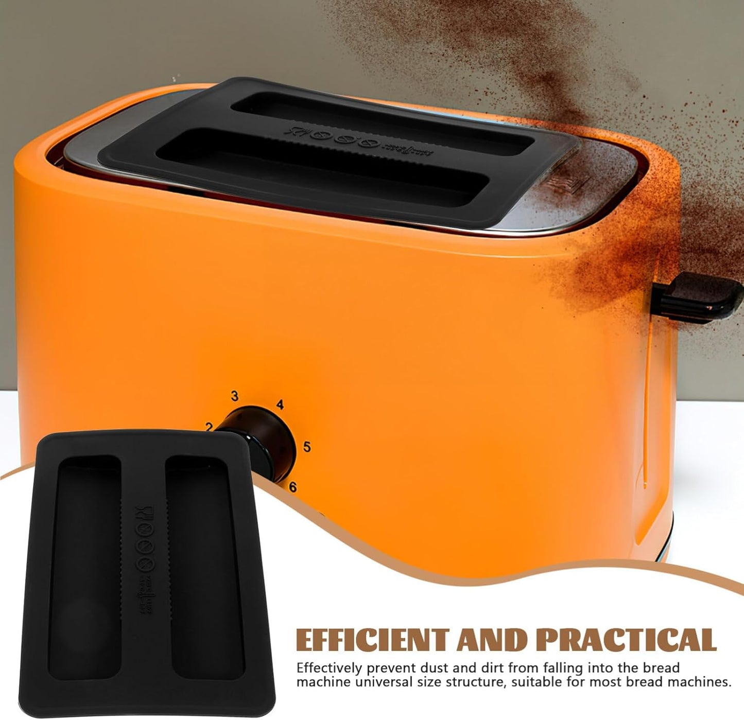 BESTonZON Silicone Toaster Dust Covers, 2 Slice Electric Bread Maker Upper Covers in Black