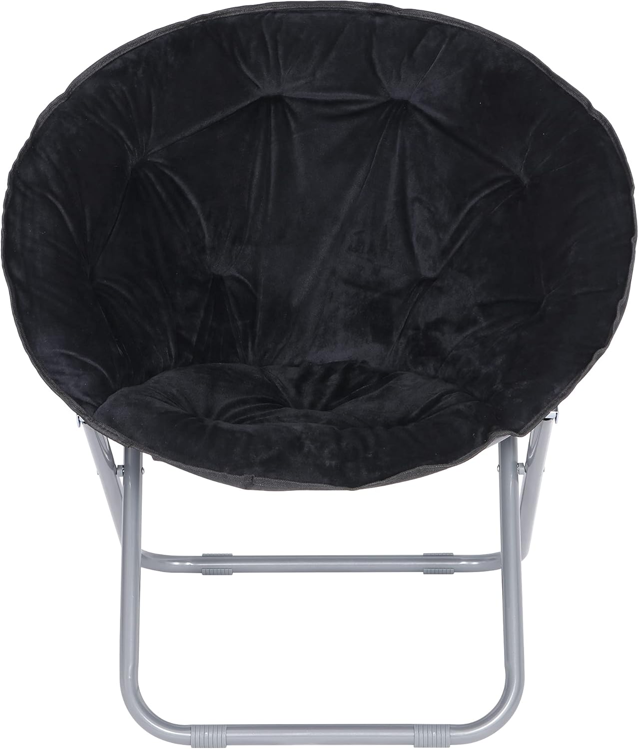 Nova Microdermabrasion Folding Faux Fur Moon Chair Soft Plush Lounge Chair Moon Chair with Metal Frame for Bedroom