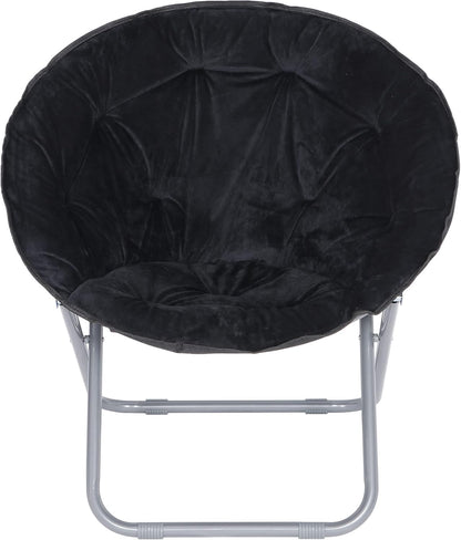 Nova Microdermabrasion Folding Faux Fur Moon Chair Soft Plush Lounge Chair Moon Chair with Metal Frame for Bedroom