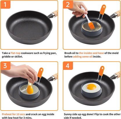 rosyquarz 3.5 INCH 2 Packs Highly Rated Large Egg Rings for Frying Eggs - Egg Ring Mold for Cooking Frying with Oil