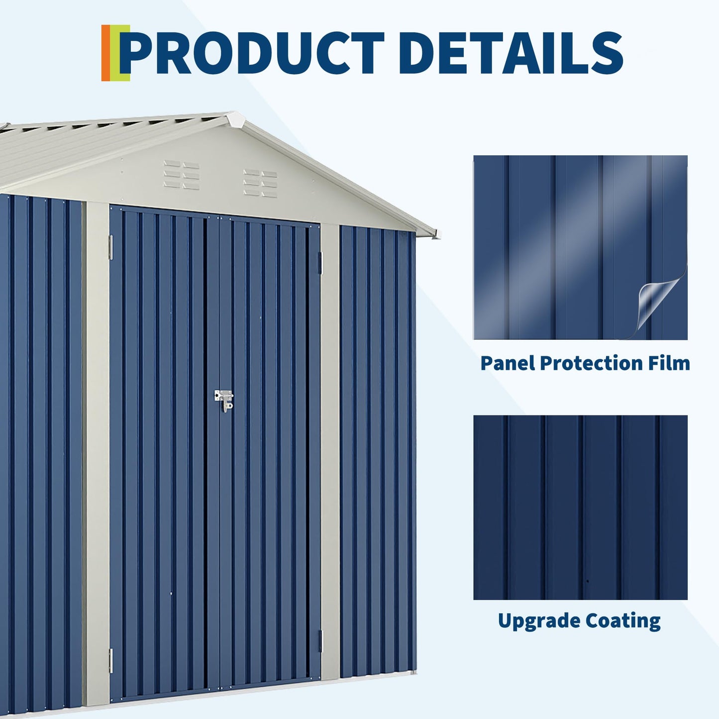 Garvee 10 X 10 FT Outdoor Storage Shed,Metal Garden Sheds&Outdoor Storage Clearance, Large Outdoor Storage Shed for Tools, Lawn Equipment, Garden Supplies - All Weather Lockable Metal Shed