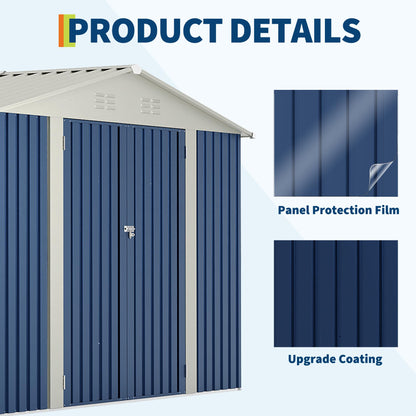 Garvee 10 X 10 FT Outdoor Storage Shed,Metal Garden Sheds&Outdoor Storage Clearance, Large Outdoor Storage Shed for Tools, Lawn Equipment, Garden Supplies - All Weather Lockable Metal Shed